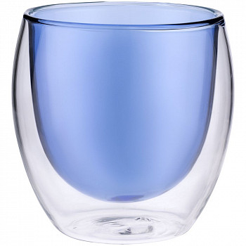 Стакан с двойными стенками Glass Bubble, синий