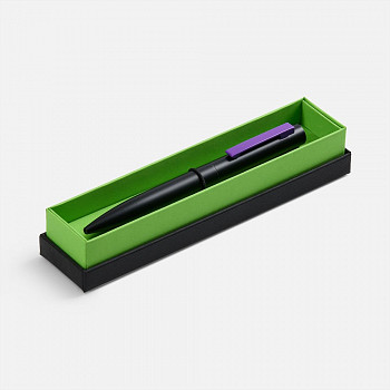 Ручка шариковая Inkolor в футляре, черная с фиолетовым