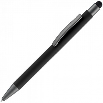 Ручка шариковая Atento Soft Touch Stylus со стилусом, черная